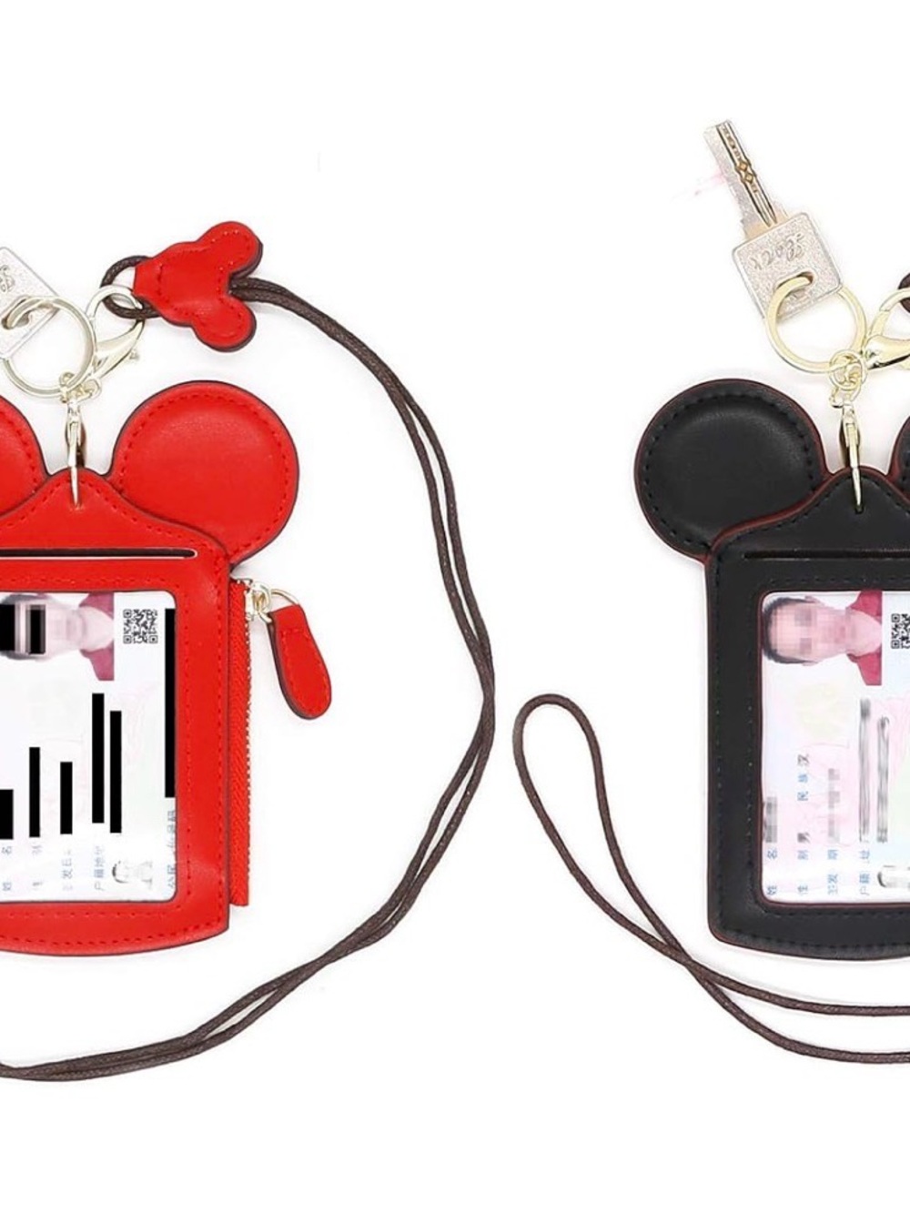 New Mickey Ear Crossbody Card Holders in Black & Red - Picture 3 of 8